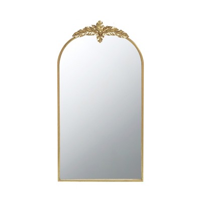 Vynxaria 24"x42" Gold Arched Wall Mirror - Elegant Framed Living Room & Bedroom Decor
