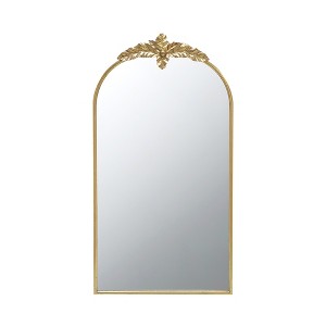 Vynxaria 24"x42" Gold Arched Wall Mirror - Elegant Framed Living Room & Bedroom Decor - 1 of 4