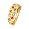 Ross-Simons 0.70 ct. t.w. Scattered Multicolored Sapphire Ring in 18kt Gold Over Sterling - 3 of 4
