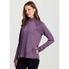 RBX Active Women's Wrap Front Pullover Zip Mock Neck Fleece Sweatshirt with Pockets and Thumbholes - 3 of 4