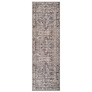 World Rug Gallery Calista Multi Vintage Indoor Rug – Machine Washable Flat Pile with Non-Slip Backing - 1 of 4