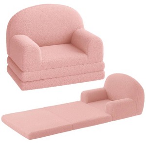 Kids Couch, 2-in-1 Convertible Toddler Sofa Chair, Soft Fold Out Couch Lounger - 1 of 4
