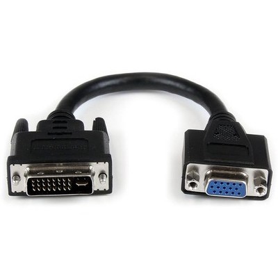 StarTech.com 8in DVI to VGA Cable Adapter - DVI-I Male to VGA Female - 8" DVI/VGA Video Cable for Video Device, PC, MAC