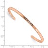 Chisel Stainless Steel Polished Rose IP-plated and Enamled Crystal XOXOXO 3mm Cuff Bangle - 3 of 4