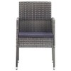 vidaXL Patio Chairs with Dark Gray Cushions 2 pcs Gray Poly Rattan - Dark Gray 2 - 3 of 4