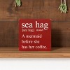 Slickblue Funny Mermaid Wood Sign, Routed Slot for Hanging, Wall or Shelf Decor, Rustic Look, 7x7 Size, Color Options - 2 of 3