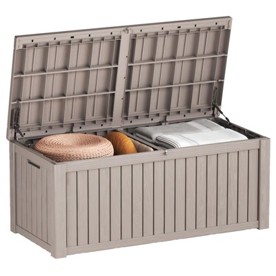BI&SEA 150 Gallon Waterproof Deck Box-009,Lockable Resin Storage Box for Patio Furniture Cushions Garden Tools and Outdoor Delivery Storage