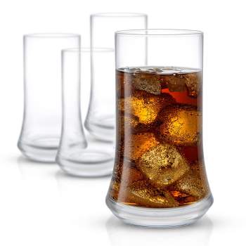 JoyJolt Cosmos Highball Glasses – Set of 4 Tall Glass Non-Lead Crystal Tall Drinking Glasses–18.5 oz