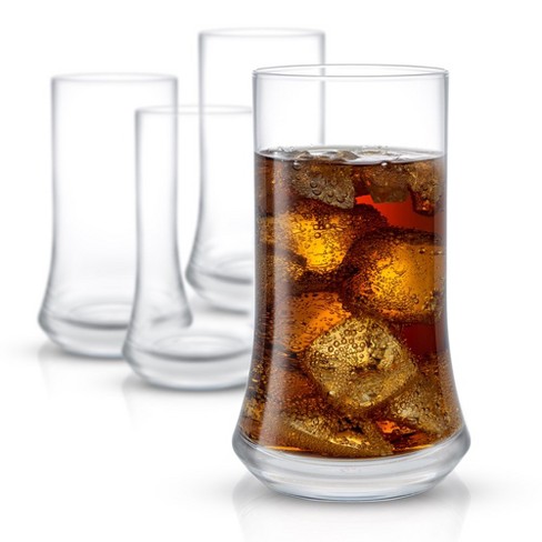 JoyJolt Cosmos Highball Glasses – Set of 4 Tall Glass Non-Lead Crystal Tall  Drinking Glasses–18.5 oz
