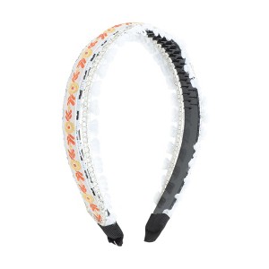 Unique Bargains Women's Embroidery Flower Headband 1 Pc - 1 of 4