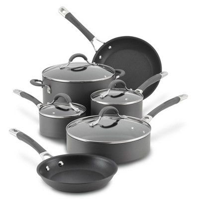 Circulon Radiance 10pc Set: Nonstick Cookware, Hard Anodized Aluminum, Oven & Dishwasher Safe, Gas & Electric Compatible