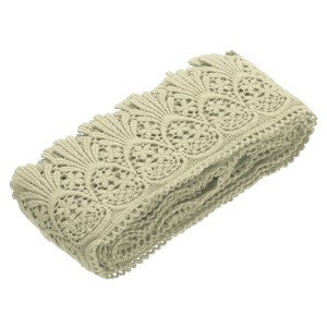 Unique Bargains Cotton Vintage Hollow Lace Decorative Ribbon Trim 4.8 Yards x 3 Inch - 1 of 3