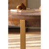 CAVINAS 33.86"Coffee Tables for Living Room, Modern Retro Splicing Round Coffee Table, Fir Wood Coffee Table Top with Gold Cross Legs Base, Gold - 3 of 4