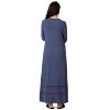 Memoi Women's Modal Blend Full-Length Nursing Gown with Decorative Stitching - 3 of 4