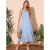 INSPIRE CHIC Women's Linen Summer Sleeveless Casual Loose Flowy Maxi Tank Beach Sundress - 4 of 4