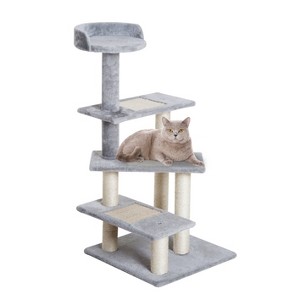40" 5-Level Revolving Stair Cat Tree Scratcher Climbing Activity Tower with Play Center and Resting Perch - 1 of 4