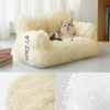 SEVOBAL Pet Bed, Washable Puppy Sleeping Bed Cat Couch Pet Sofa Bed, Soft Calming Cat Sofa Beds for Indoor Cats Anti Slip Bottom,Beige(30"*18"*13") - 3 of 4