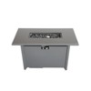 42" Smoked Glass Metal Rectangle Outdoor Fire Pit Table with Lava Rocks - 4 of 4