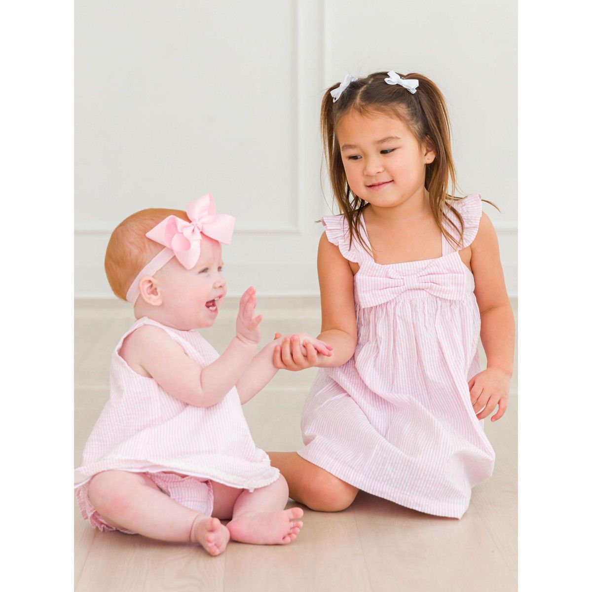 RuffleButts Baby Flutter Bow Woven Dress - thumbnail 6