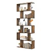 6 Tier S-Shaped Bookshelf Storage Display Bookcase Decor Z-Shelf - 4 of 4