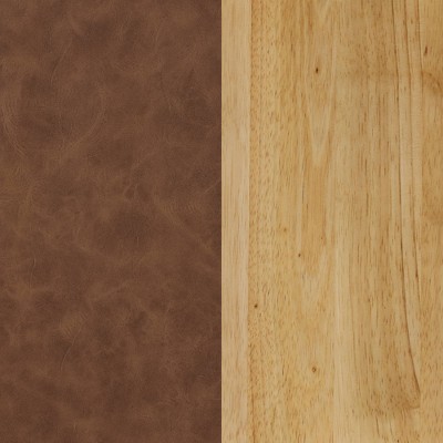 Chestnut Brown Backless Saddle Wood and Metal Barstools