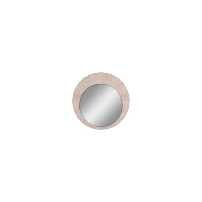Whiteline Modern Living Waves Round Mirror in High Gloss Beige Angley