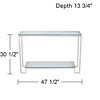 55 Downing Street Modern Chrome Stainless Steel Rectangular Console Table 47 1/2" x 13 3/4" Silver Tempered Glass Tabletop for Living Room Entryway - 4 of 4