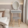 Elecwish Wood Small Vanity Table with Mirror and Chair - image 4 of 4