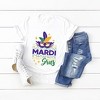Simply Sage Market Women's Mardi Gras Mask Sparkle Short Sleeve Graphic Tee - 3 of 4