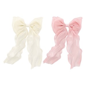 Unique Bargains Women's Cute Bow Hair Pins 10.24"x6.69"x0.79" 2 Pcs - 1 of 3
