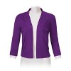 Women s 3/4 Sleeve Cropped Cardigan Sweaters Open Front Knit Short Bolero Shrugs Purple 4XL - 3 of 4
