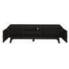 YOOCOZZ Dark Rattan TV Stand for 63'' TV with 2 Storage Cabinets and Solid Wood Legs-Dark Brown - 3 of 4