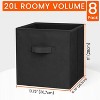 Aoibox 11 Inch Heavy Duty Fabric Storage Cubes Black 8 Pack Collapsible Bins for Organizing Closet Shelves Toys Clothes - 2 of 4