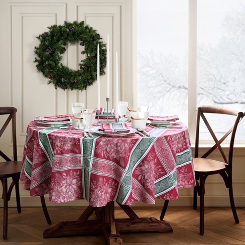 Christmas Cotton Fabric Cloth Dinner Napkins - Red Poinsettias
