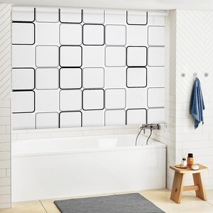 Shower Curtain for Bathroom (53" W x 95" L, White-Square) - 1 of 3