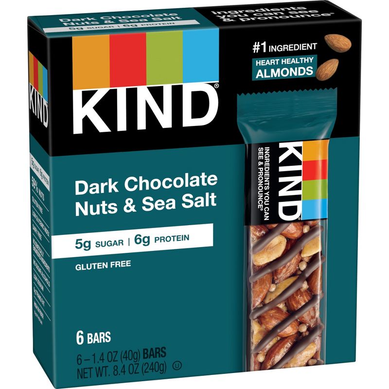KIND Dark Chocolate Nut with Sea Salt Bars - 14oz/6ct, 4 of 11