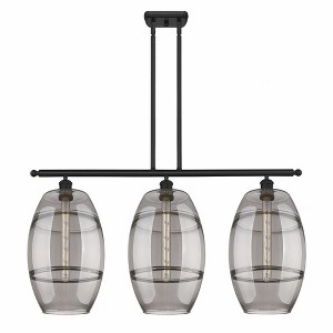 Vaz - 3 Light Stem Hung Island In Industrial Style-19 Inches Tall and 36.5 Inches Wide - 1 of 1