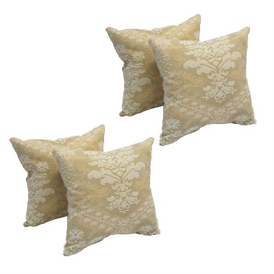 King Louis Beige and Off-White Jacquard Throw Pillow Set