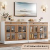 35" Sideboard Buffet Cabinets w/Glass Door & 2 Storage Drawers, Kitchen Storage Cabinet, Modern Buffets & Sideboards for Dining Room, Living Room - 3 of 4