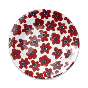 tag Happy Flower Appetizer Plate Red Floral Stoneware Dishwasher Safe 7.0 inch - 1 of 3
