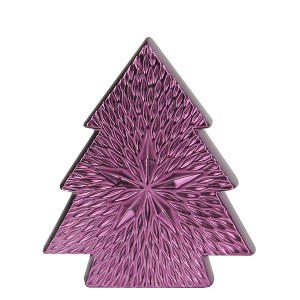 Northlight 6.25" Purple Ceramic Textured Tree with Star Table Top Christmas Decoration - 1 of 2