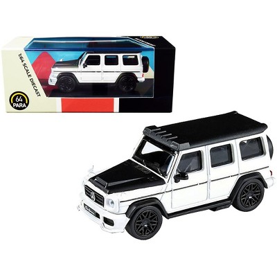 Mercedes AMG G63 Liberty Walk Wagon White with Black Hood and Top 1/64 Diecast Model Car by Paragon