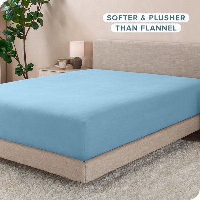 Twin XL Light Blue Microfiber Deep Pocket Fitted Sheet
