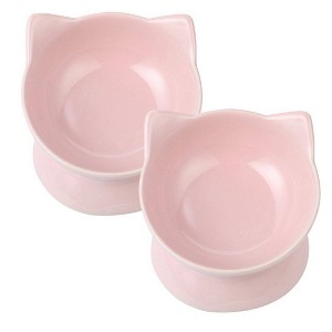 Park Life Designs 2c Oscar Tilt Cat Bowl - Pink - 1 of 4