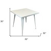 HomeRoots 32" White Steel and Metal Square Dining Table - 3 of 4
