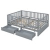 NicBex Full Size Wood Montessori Bed with 2 Drawers,Floor Bed with Safety Guardrails and Split Into 2 Beds,Modern Toddler Bed for Bedroom - 4 of 4