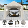 SEVOBAL Carports and Storage Sheds Heavy Duty Portable Carport Garage with Window for Outdoor Vehicle Protection, White, 360"*119.7"*102" - 2 of 4