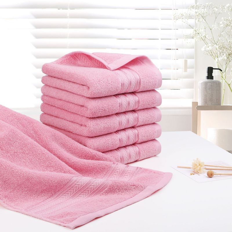 PiccoCasa 100% Cotton Soft Absorbent Oversized Cotton Face Towels 6 Pcs 13'' x 29'', 2 of 8