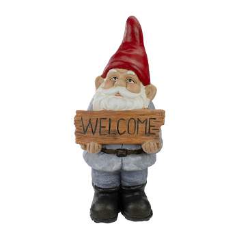 Northlight 17" Gnome with Welcome Sign Outdoor Garden Statue