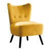 Unique Velvet Accent Chair with Button-Tufted Back and Brown Wood Legs ¨C Modern Home Furniture - 4 of 4